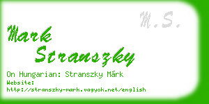 mark stranszky business card