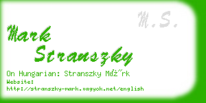 mark stranszky business card